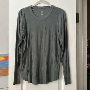 Aerie real soft ribbed tee sage green size large
